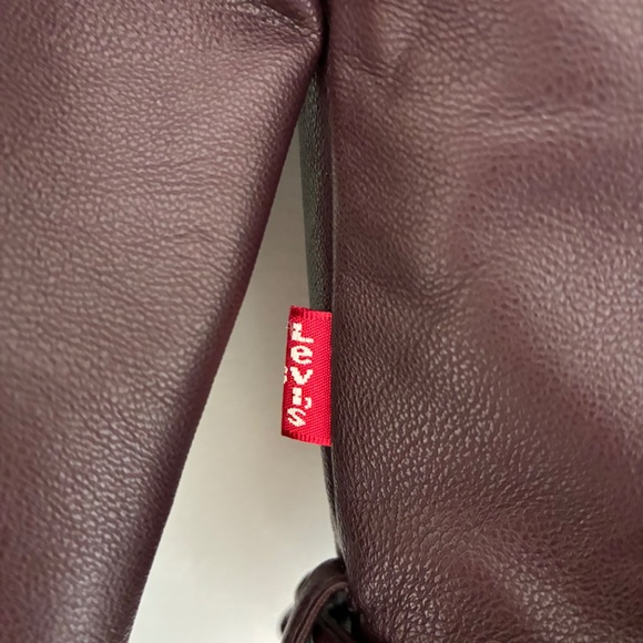 Levi's Faux Leather Moto Jacket XS Burgundy - Picture 8 of 10